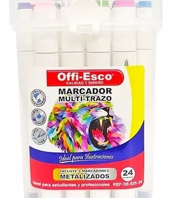 Marcador Multi-Trazo 24 Und Doble Punta - Offi-EscO