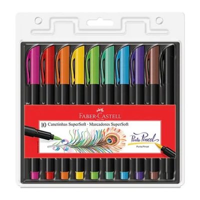 Marcadores Punta Pincel Supersoft x10 - Faber Castell