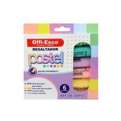 Resaltador Offi-Esco Pastel X6 Unidades