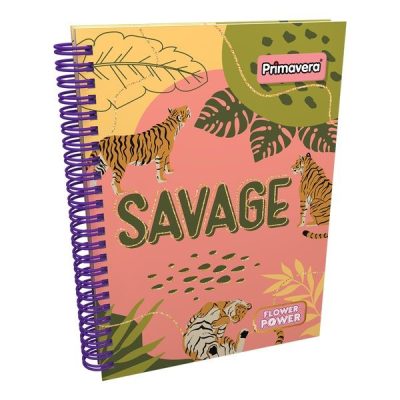 Cuaderno argollado pasta dura 5 Materias Savage - Primavera