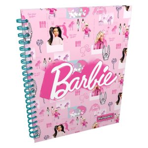 Cuaderno argollado grande pasta dura 5 materias Barbie – Primavera