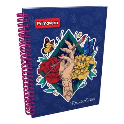 Cuaderno argollado pasta dura 5 materias Frida Kahlo - Primavera