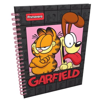 Cuaderno argollado grande pasta dura 5 materias Garfield - Primavera