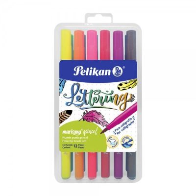 Plumones Punta pincel Lettering Markana X12 Unidades - Pelikan