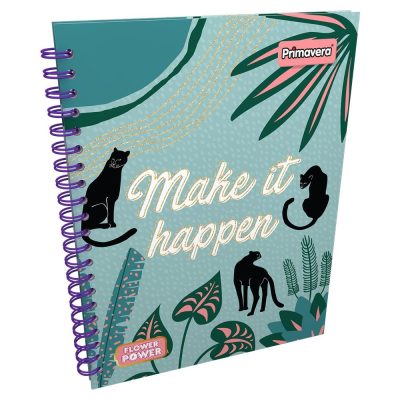 Cuaderno argollado grande pasta dura 5 materias  – Primavera