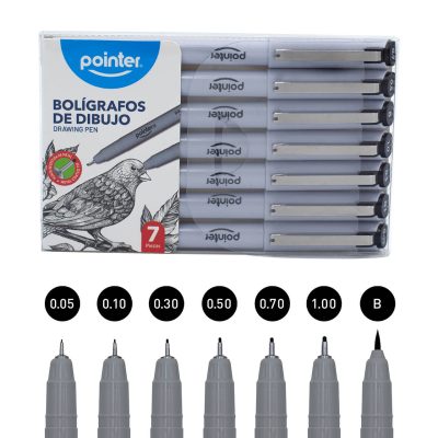 Bolígrafos de dibujo x7 piezas - Pointer