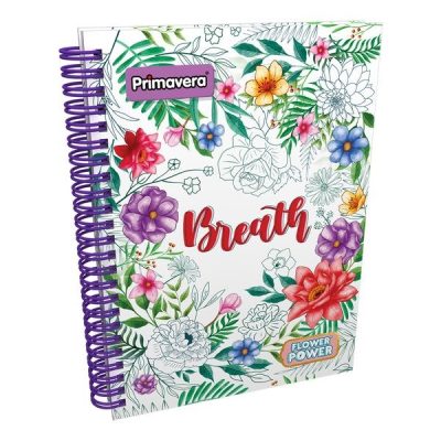 Cuaderno argollado pasta dura 5 Materias Flores - Primavera