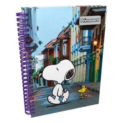 Cuaderno argollado pasta dura 5 materias Snoopy - Primavera