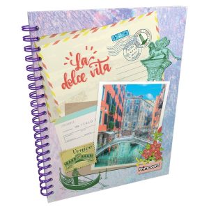 Cuaderno argollado grande pasta dura 5 materias – Primavera