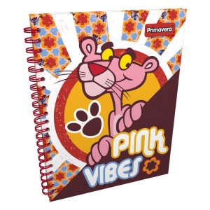 Cuaderno argollado grande pasta dura 5 materias Pantera Rosa - Primavera