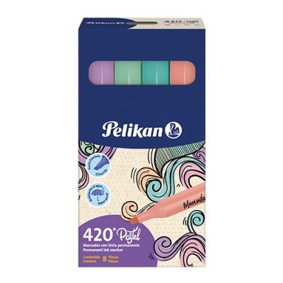 Marcador Permanente 420 Pastel X8 - Pelikan