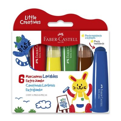 Marcadores Lavables Extra Jumbo Estuche X6 - Faber-Castell