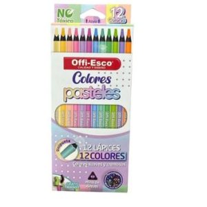 Colores pasteles triangulares x12 colores Unicolor -  OE-136