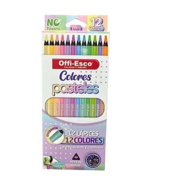 Colores Offiesco pasteles triangulares x12 colores Unicolor -  OE-136
