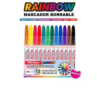 Marcador borrable Rainbow x12 Surtido - OE-514