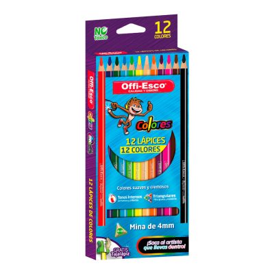 Colores Offiesco Triangulares 12 Unds. Unicolor OE- 140