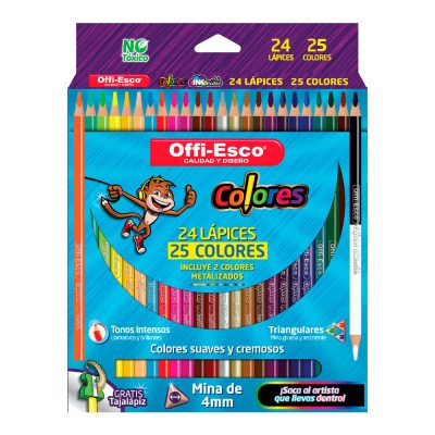 Colores Offiesco Triangulares 24 lápices / 25 colores OE-146